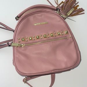 Steve Madden pink gold studded backpack bag